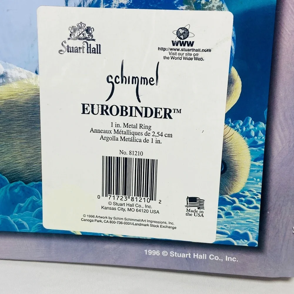 2 VTG 1990s Stuart Hall Schimmel 3 Ring Binder Organizer Seals Dolphin Retro NOS